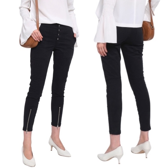 A.L.C. Pants - A.L.C. Black Cropped Zipper Ezra Pant